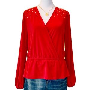Michael Kors Studded Long Sleeve  Blouse